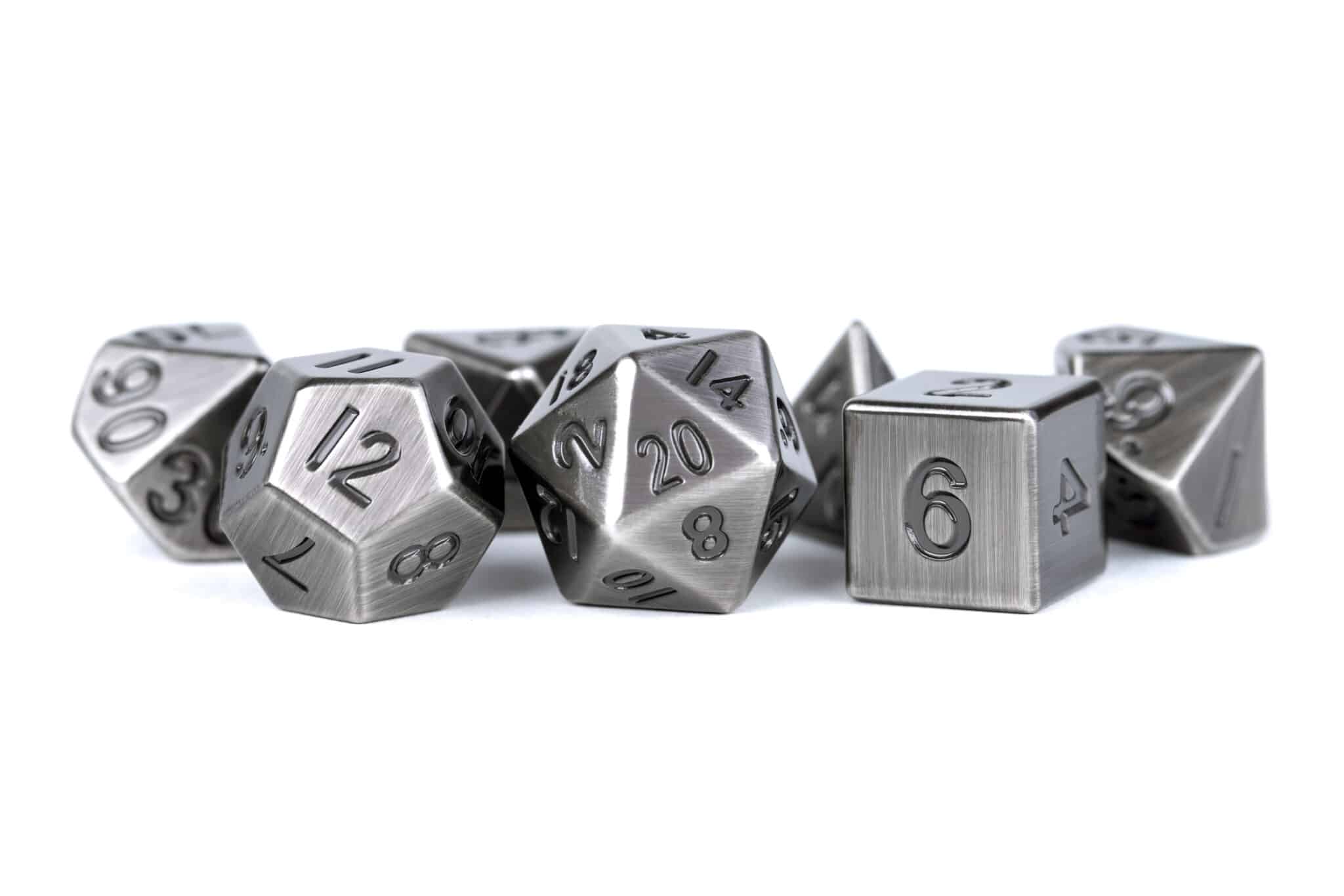 MDG Antique Silver Metal 7pc Dice Set image 0